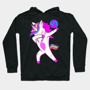 Volleyball Dabbing Cute Unicorn Player Hoodie